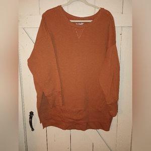 Terra&Sky Burnt Orange Sweater with side slits 2x 20/22